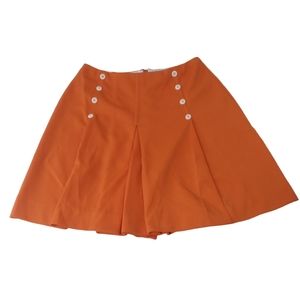 Vintage Cos Cob brand orange culottes/scort. Stylish buttons. Zip back. 11/12
